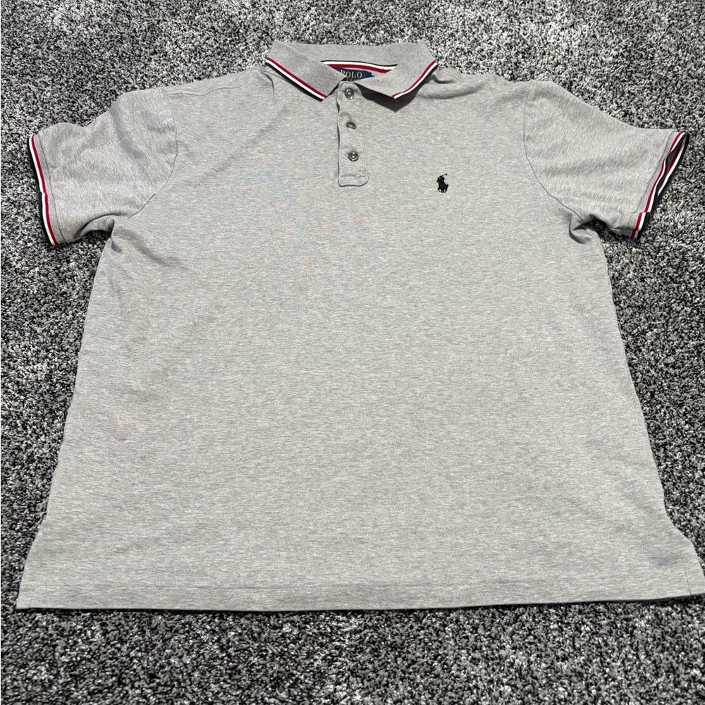 Ralph Lauren Gray Polo with Red and Black Accents woman’s size large